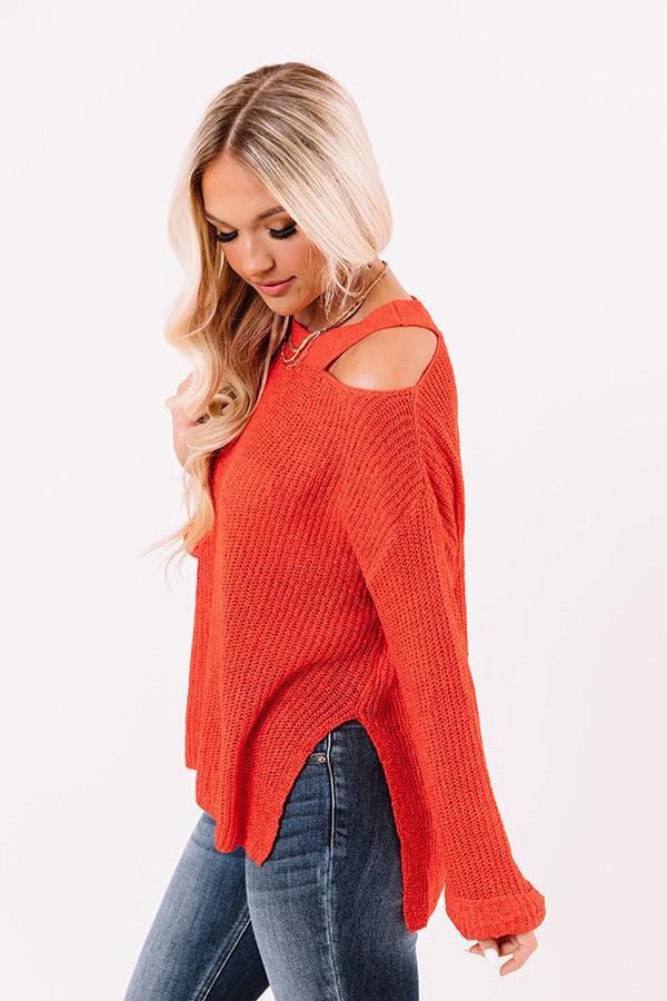 Simply Curated Knit Top In Red Product Image