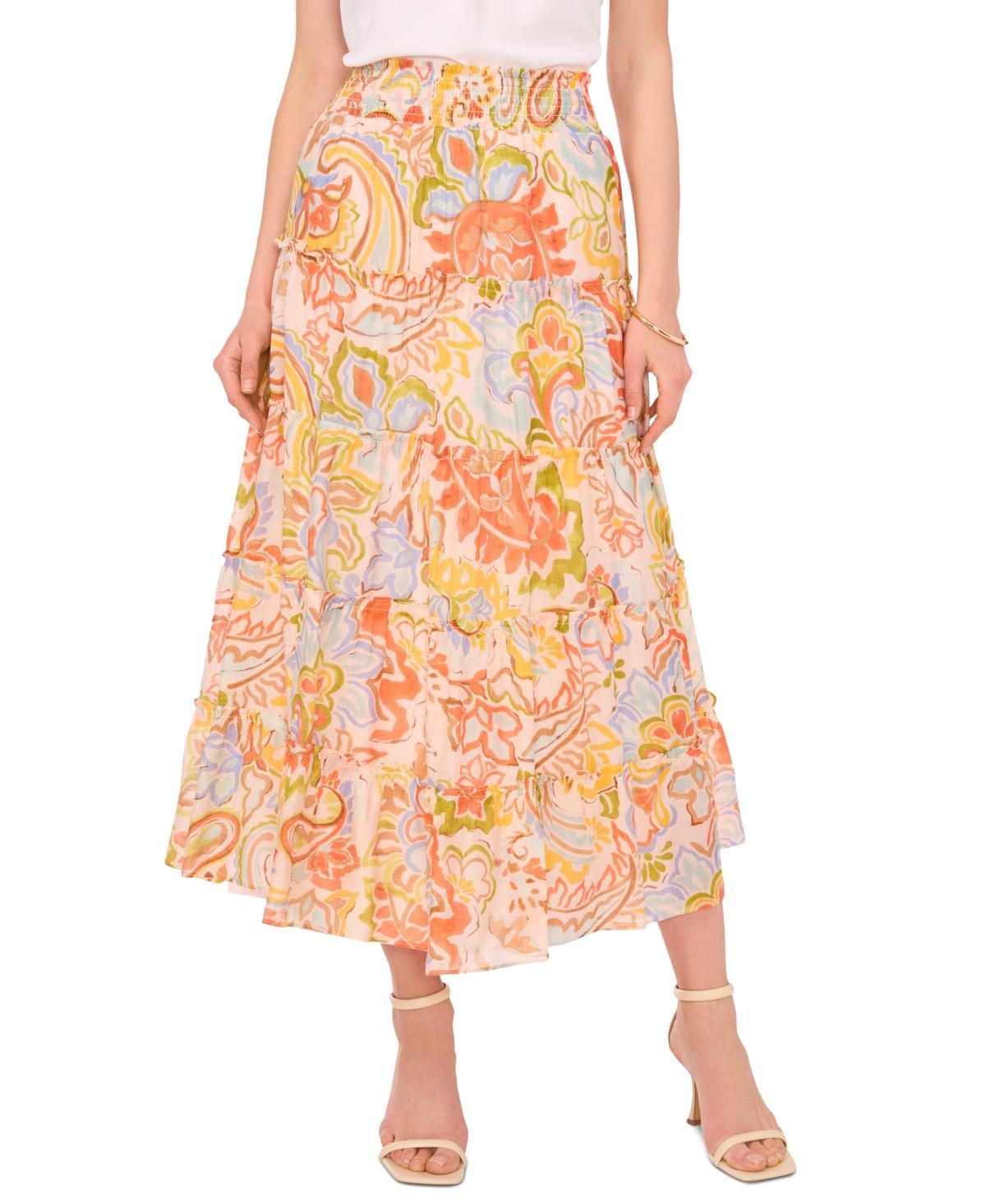 Women's Printed Tiered Pull-On Maxi Skirt Product Image