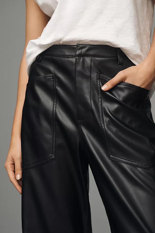 Steve Madden Haniel Faux-Leather Barrel Pants Product Image