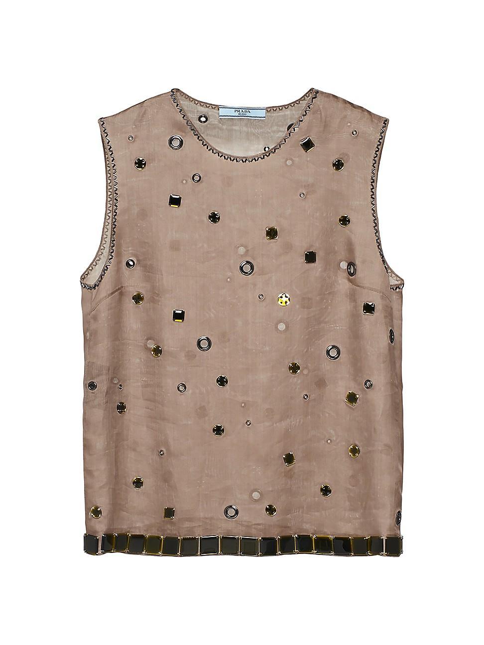 Womens Organza Top with Grommet Embellishment Product Image