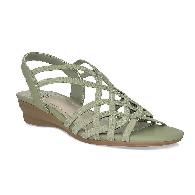 Impo Raya Womens Stretch Elastic Sandals Green Product Image