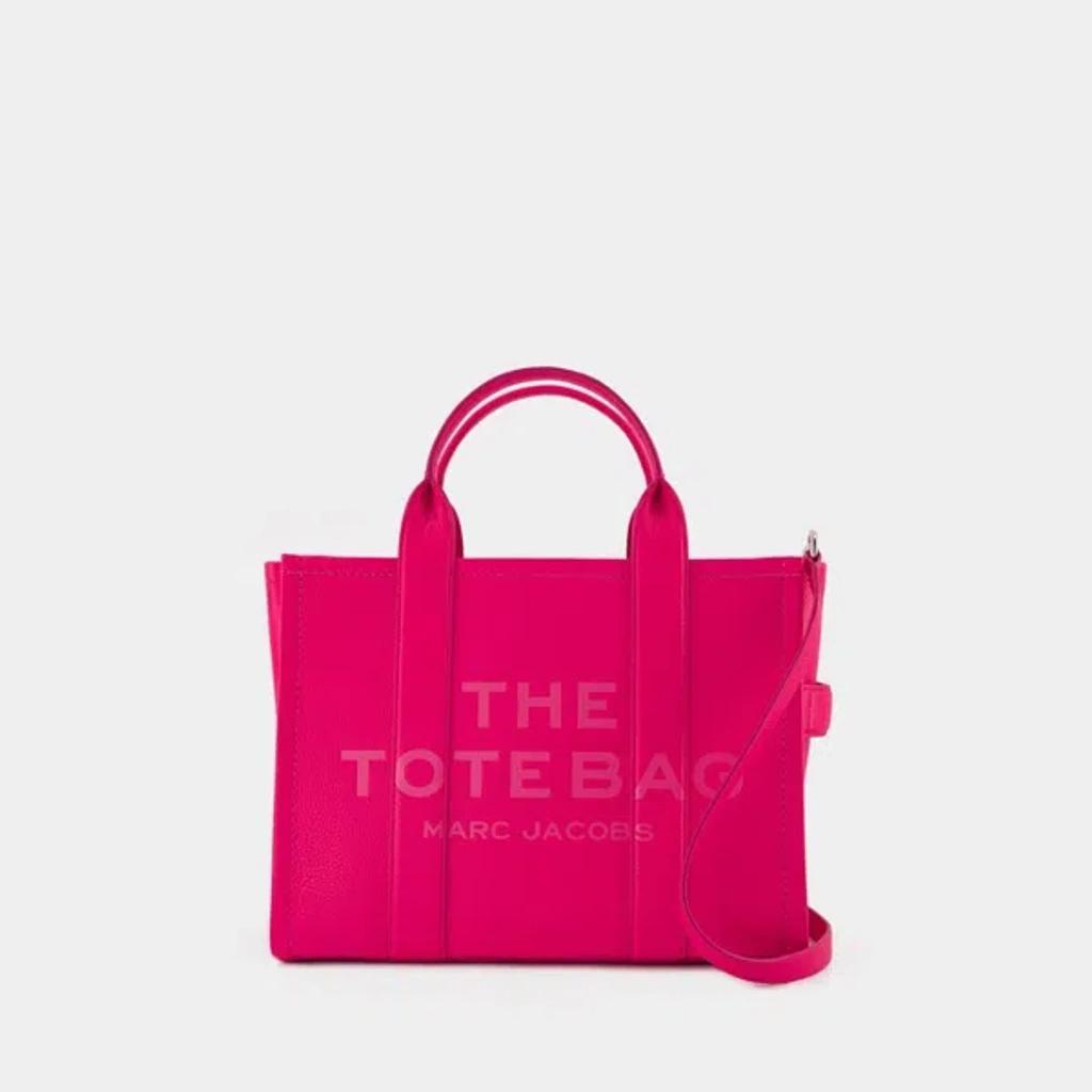 MARC JACOBS Women's The Leather Medium Tote Bag In Pink Product Image