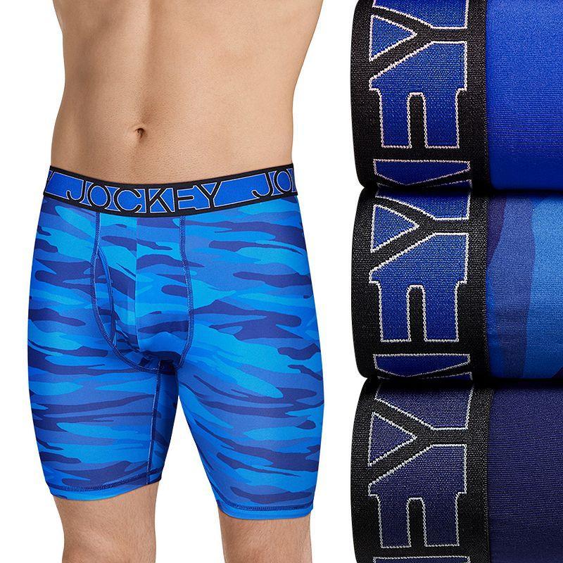 Mens Jockey 3-Pack Active Microfiber 9 Long Leg Boxer Briefs Product Image