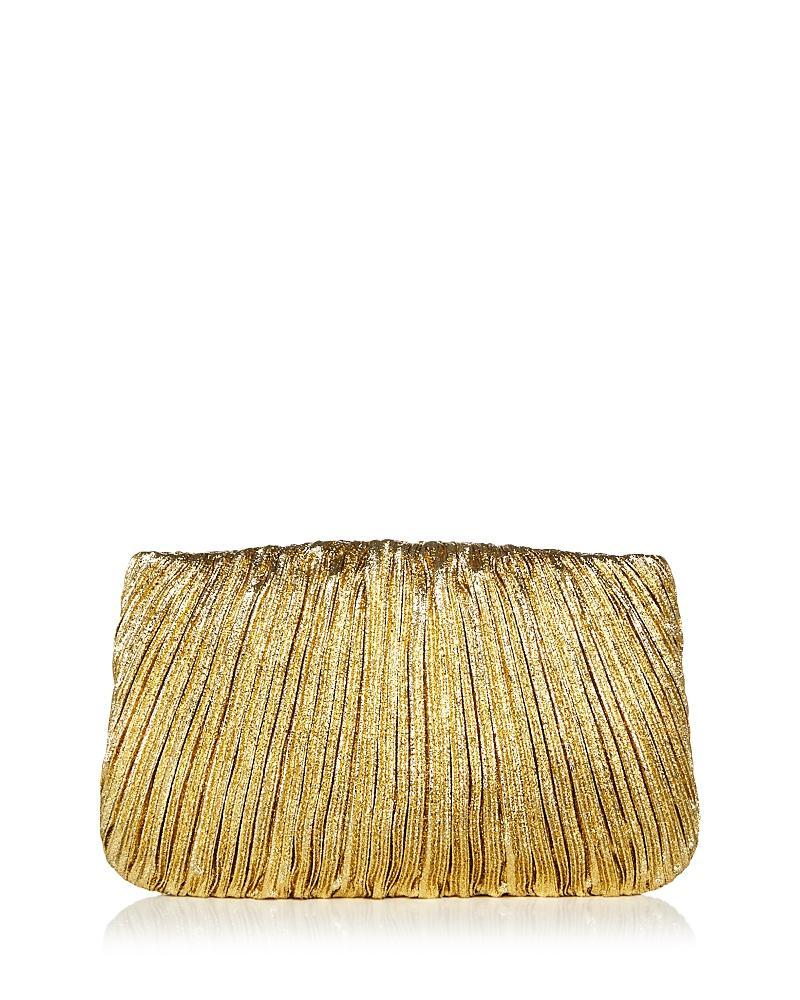 Womens Brit Metallic Pleated Clutch-On-Chain Product Image