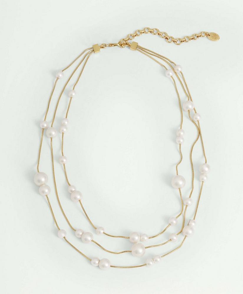 Layered Glass Pearl Necklace Product Image