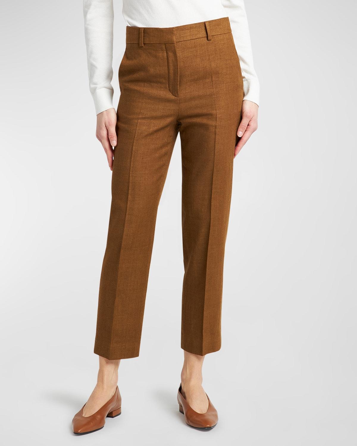 Womens Derk Linen & Wool-Blend Cigarette Pants Product Image