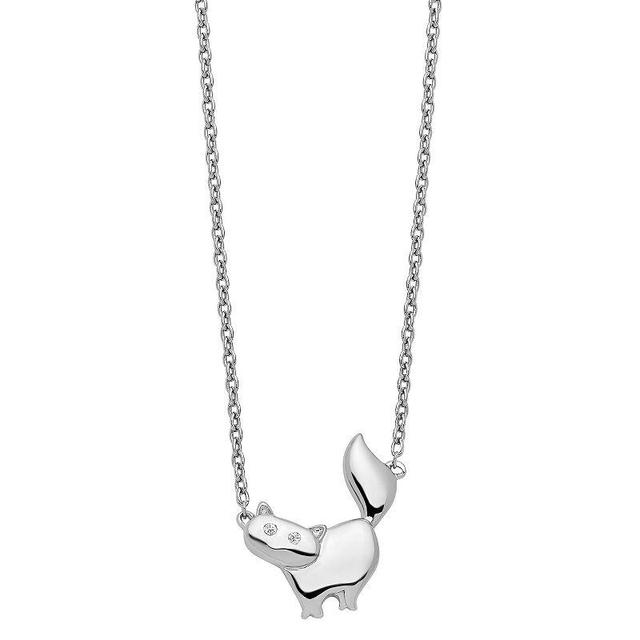 White Ice Sterling Silver Diamond Accent Cat Necklace, Womens Product Image