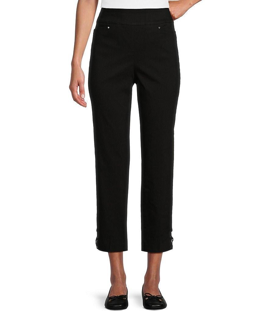 Allison Daley Criss Cross Hem Detail Pull-On Straight Leg Coordinating Ankle Pants Product Image