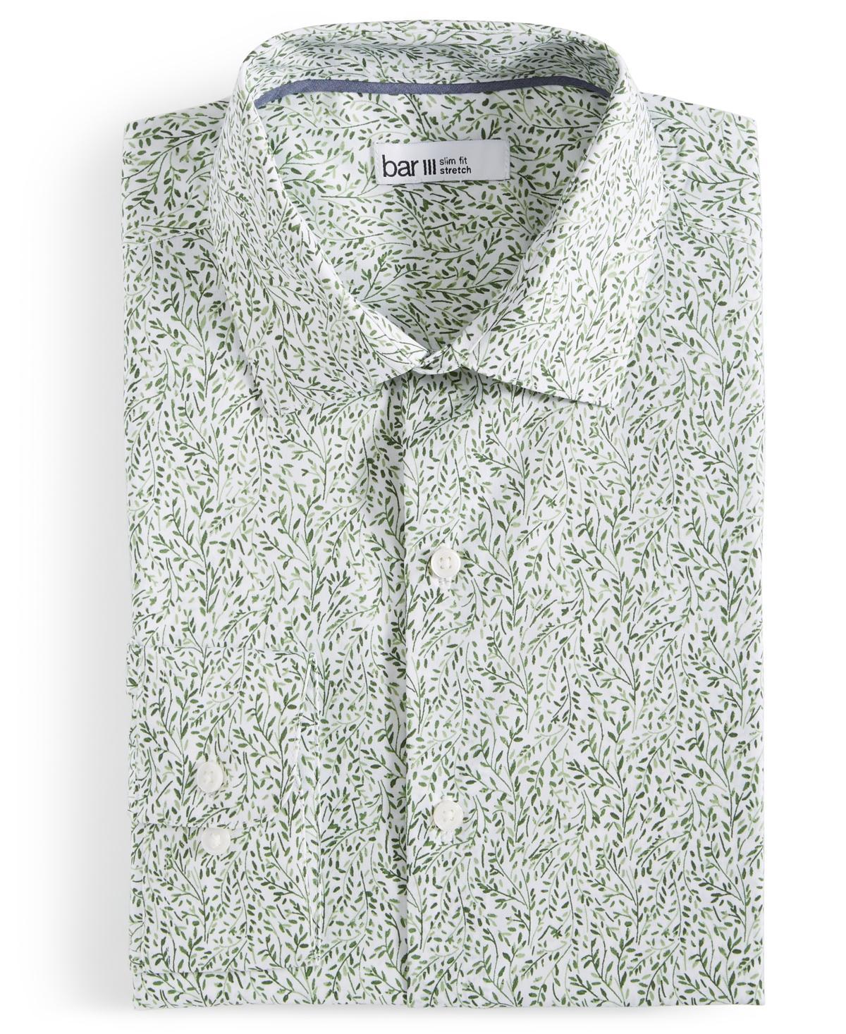 Bar Iii Mens Slim-Fit Contrast Vine Dress Shirt, Created for Macys Product Image