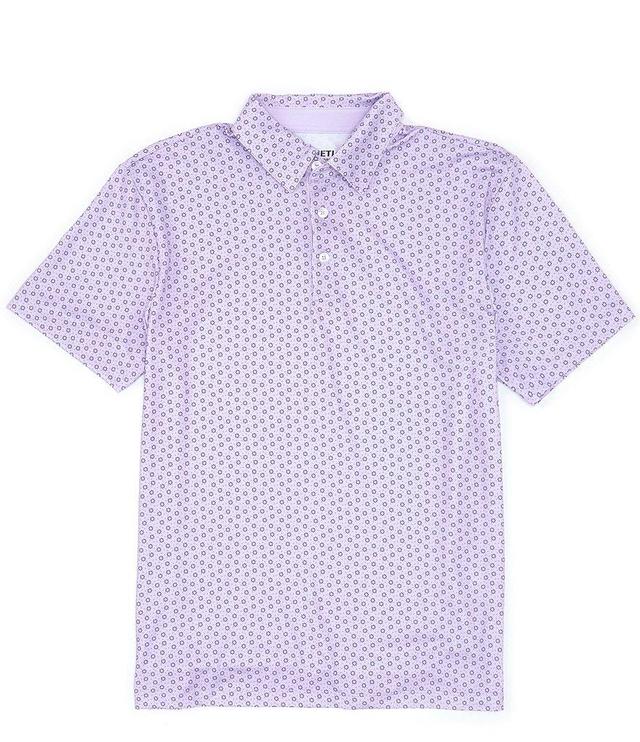 Quieti Petal Print Short-Sleeve Polo Shirt Product Image