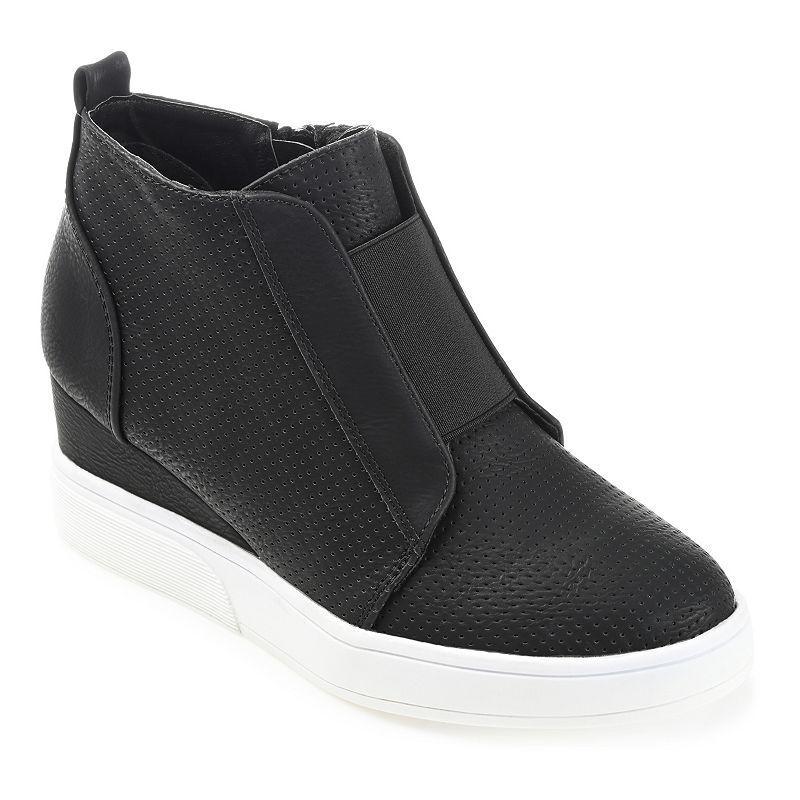 Journee Collection Clara Womens Wedge Sneakers Black Product Image