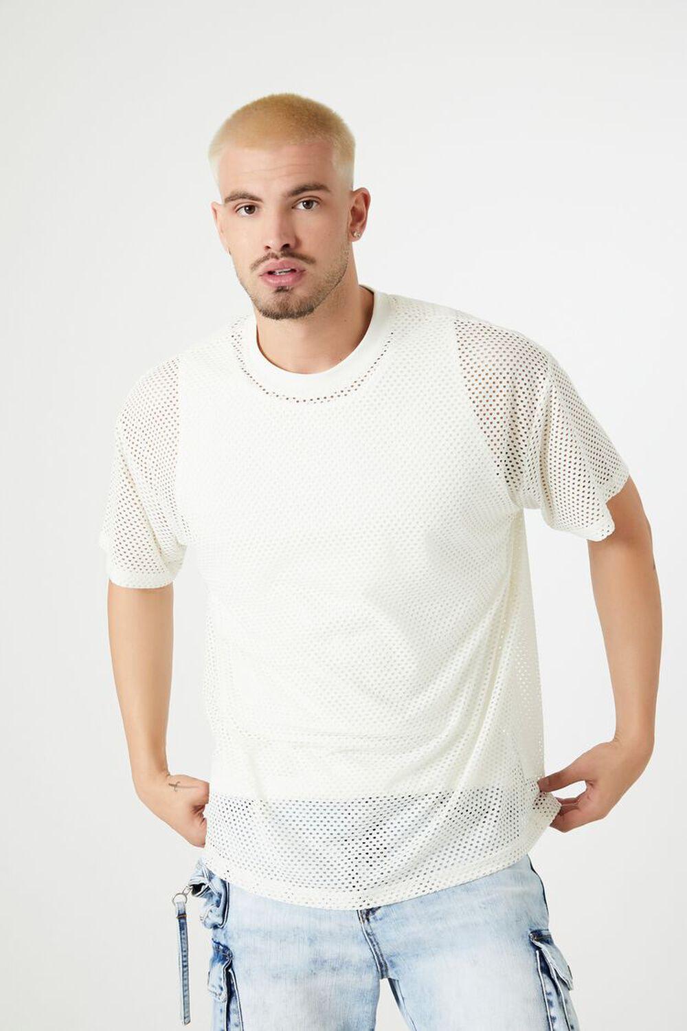 Sheer Mesh Crew Tee | Forever 21 Product Image