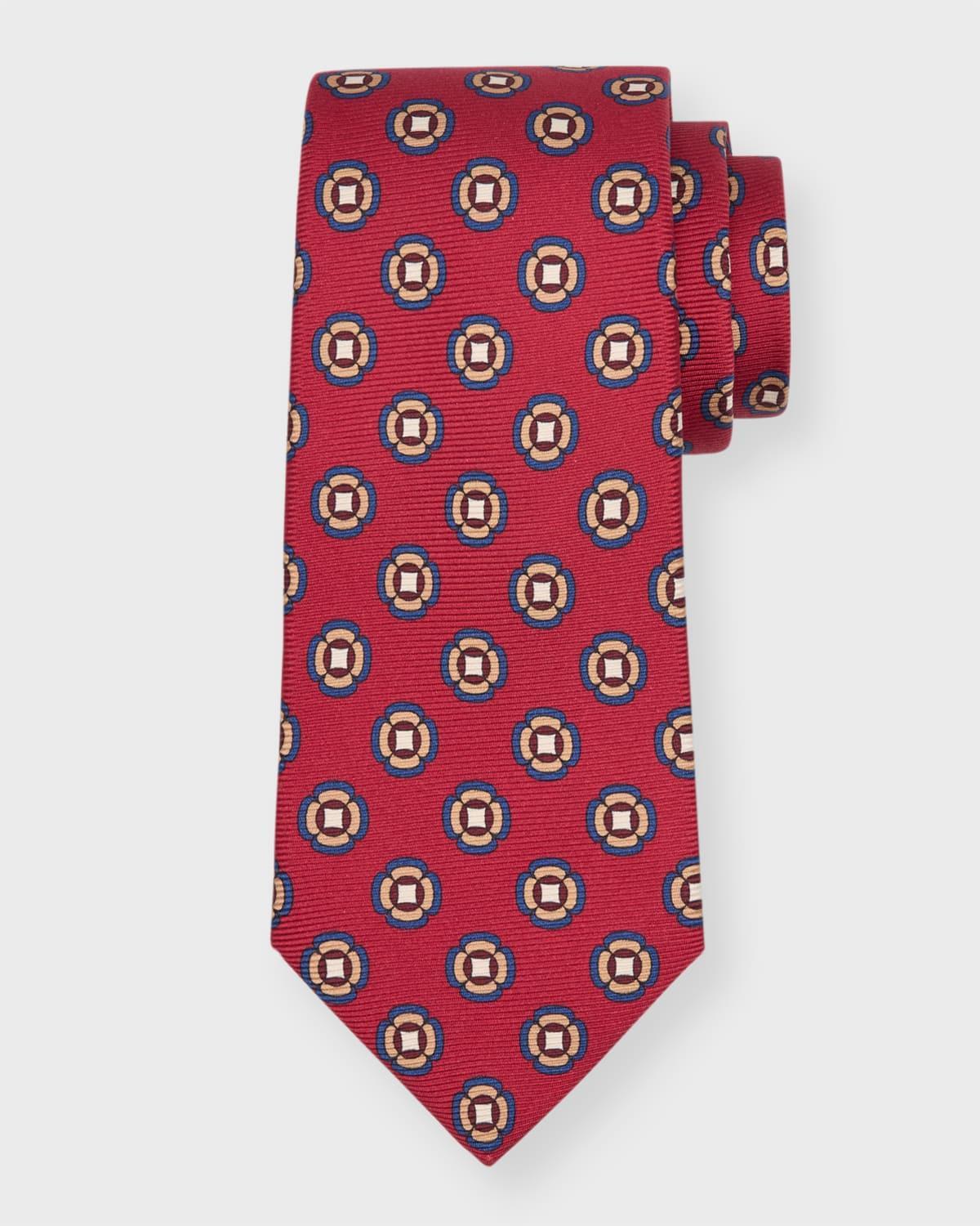 Mens Medallion-Print Silk Tie Product Image