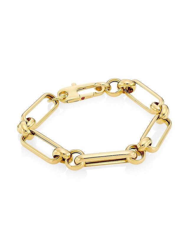 Womens 18K Yellow Gold Mixed-Link Chain Bracelet Product Image