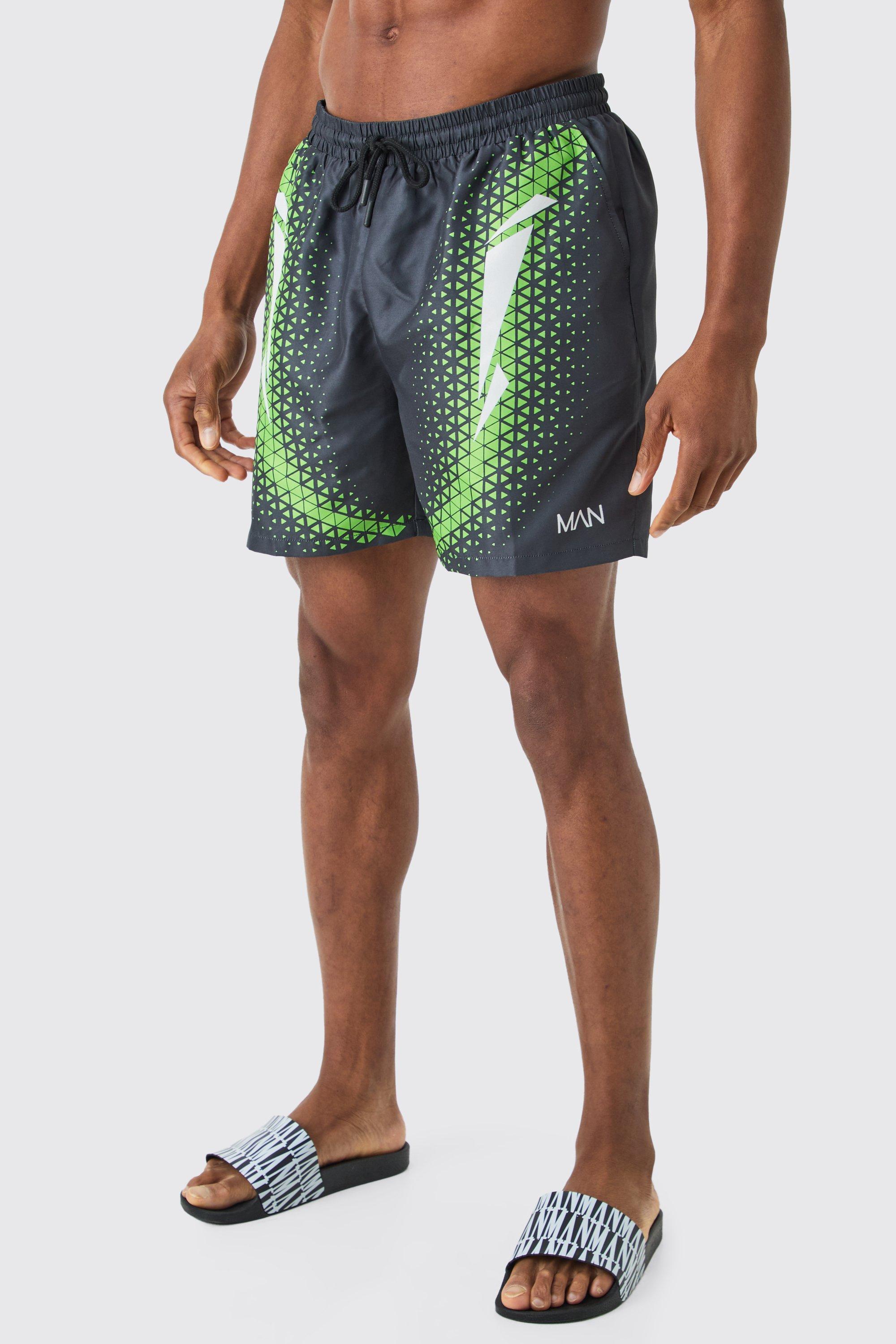 Mid Length Sports Swim Trunks | boohooMAN USA Product Image