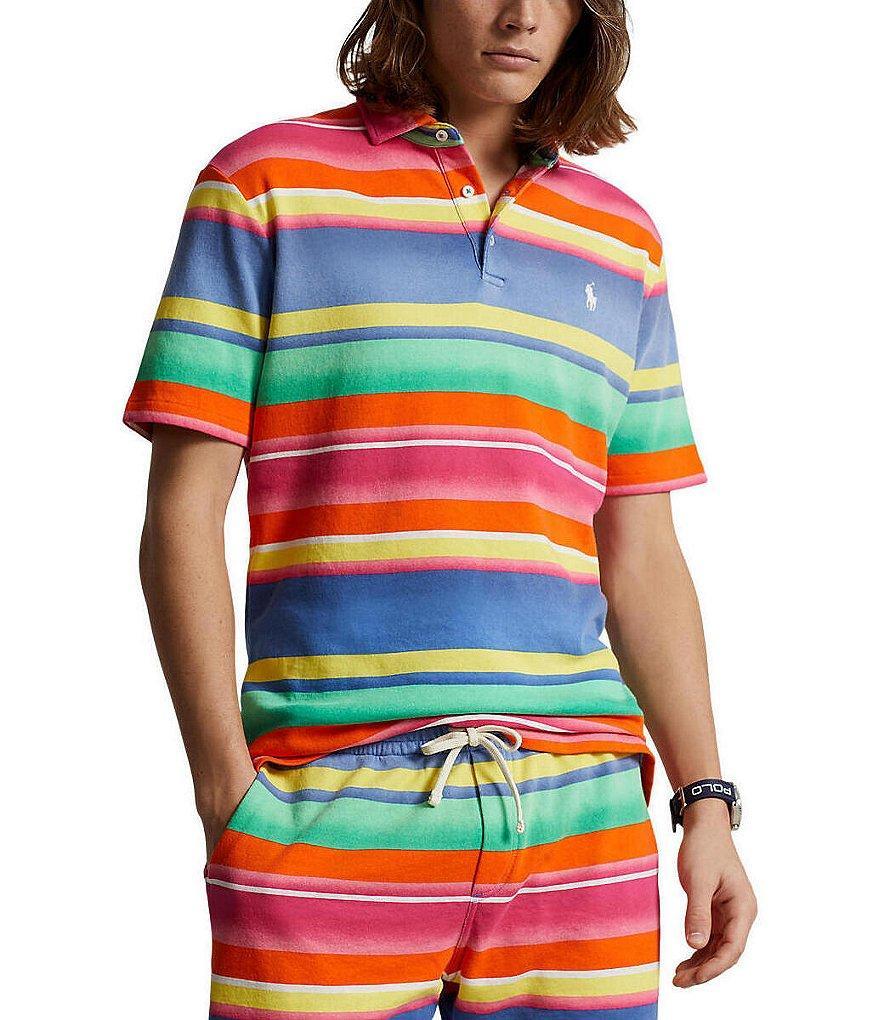 Polo Ralph Lauren Striped Spa Terry Short Sleeve Polo Shirt Product Image