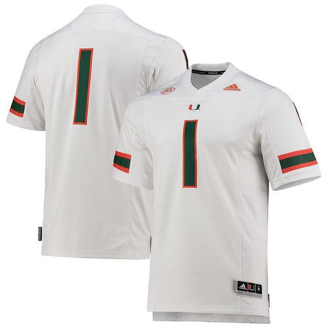 Mens adidas #1 Miami Hurricanes Team Premier Football Jersey Product Image