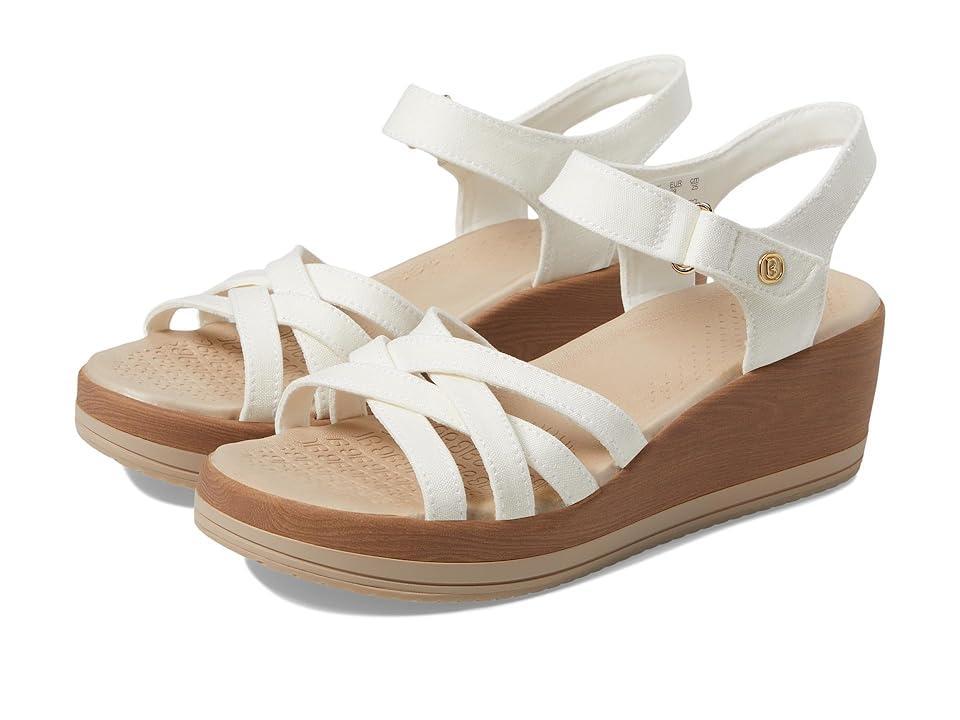 Bzees Rhythm Womens Strappy Wedge Sandals White Product Image