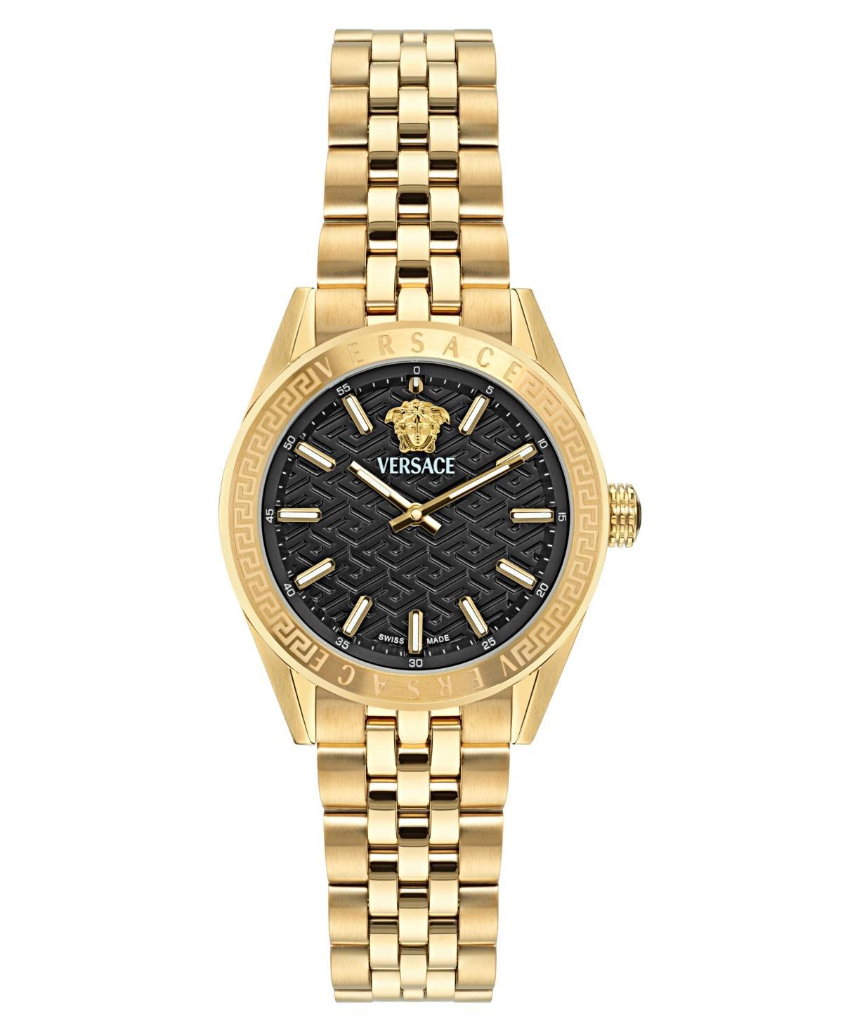 Versace Womens Swiss Gold Ion Plated Stainless Steel Bracelet Watch 36mm Product Image