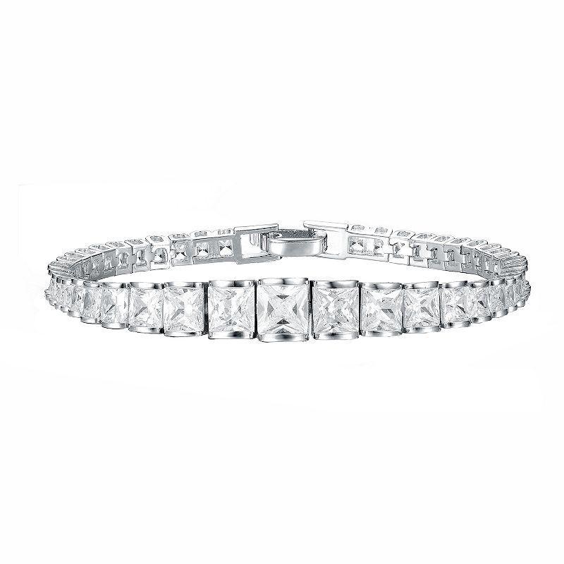 Sterling Silver Cubic Zirconia Tennis Bracelet, Womens White Product Image