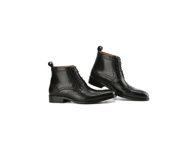 Gino Vitale Mens Handcrafted Genuine Leather Lace-Up Brogue Dress Boot Product Image