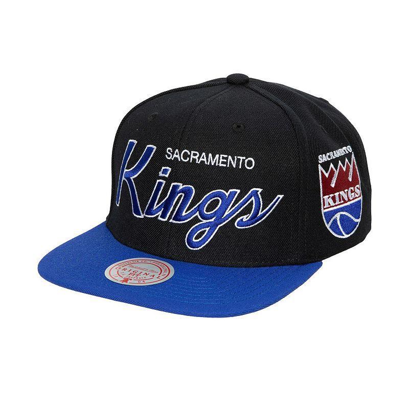 Mens Mitchell & Ness Black Sacramento Kings Hardwood Classics Mvp Team Script 2.0 Snapback Hat Product Image