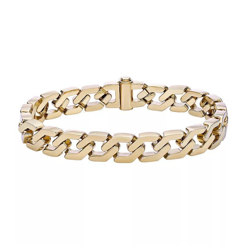 Mens LYNX Gold Ion-Plated Stainless Steel Chain Link Bracelet Gold Tone Product Image