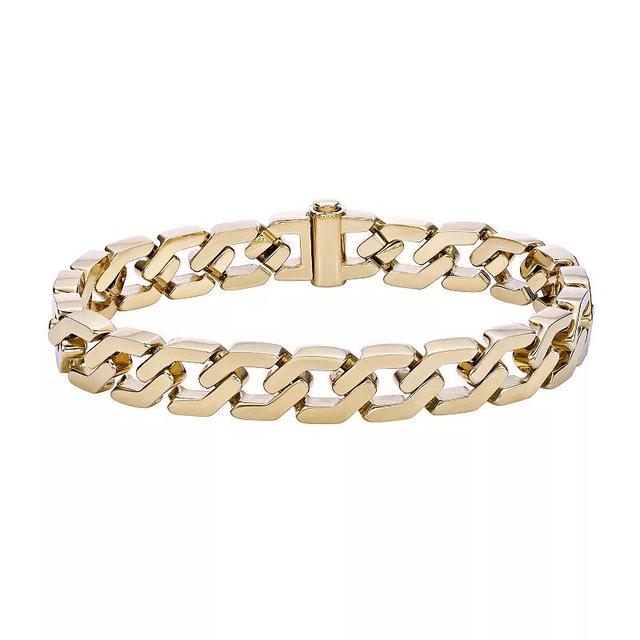 Mens LYNX Gold Ion-Plated Stainless Steel Chain Link Bracelet Yellow Product Image