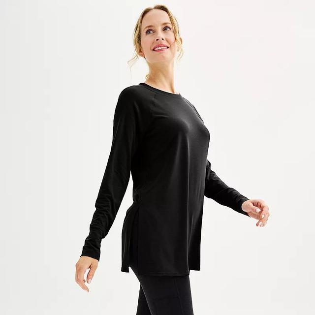 Womens Tek Gear Long Sleeve Tunic Tee Smokey Grey Product Image