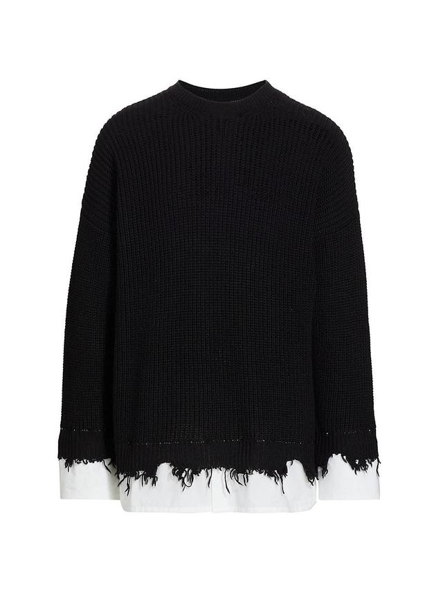 Mixed-Media Wool-Blend Sweater Product Image