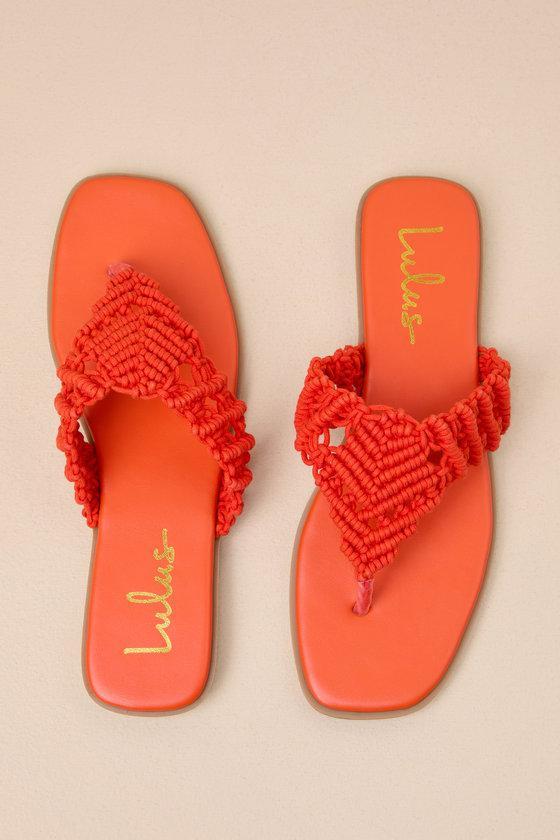 Alohi Orange Macrame Sandals Product Image