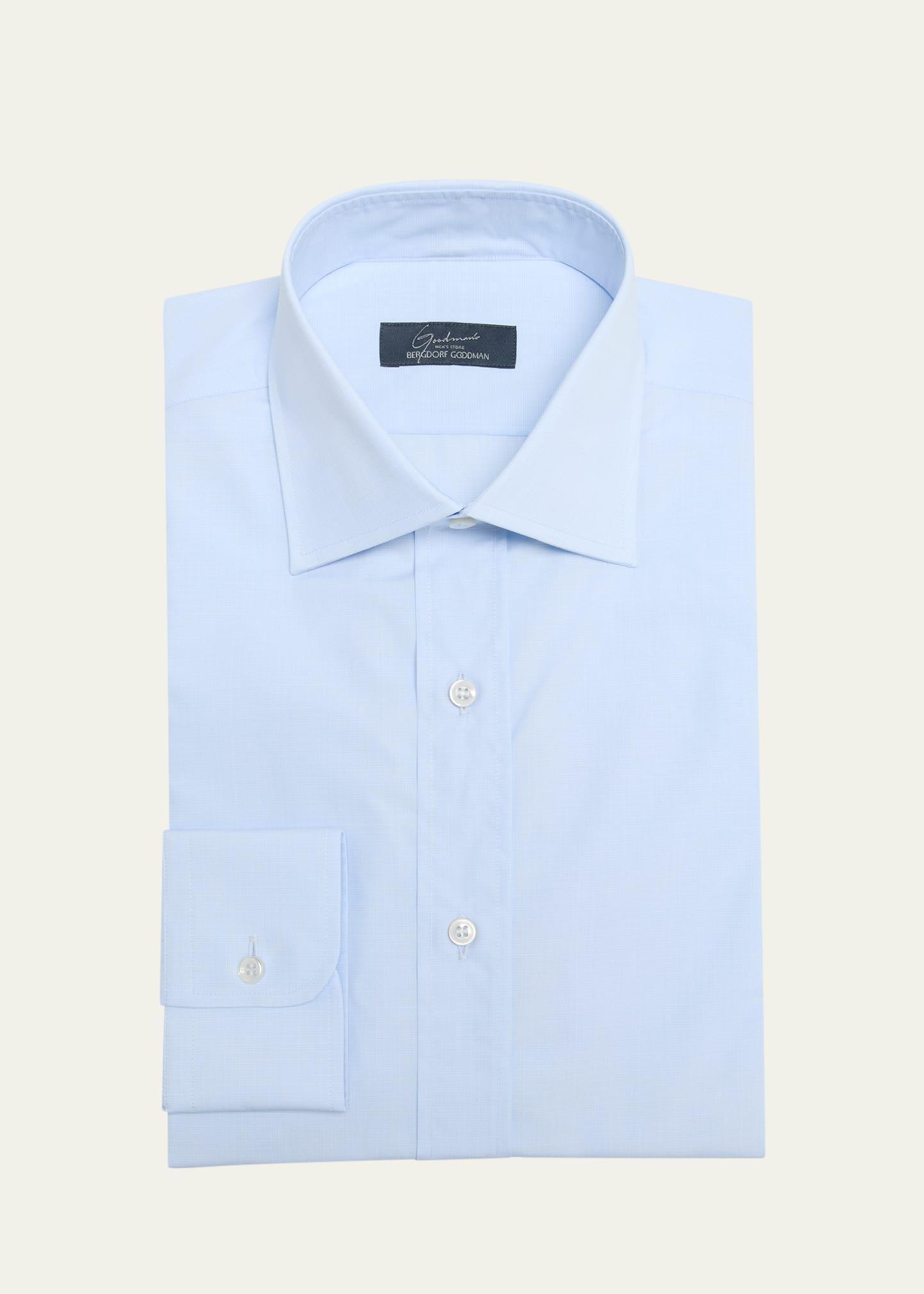 Mens Micro-Plaid Cotton Dress Shirt Product Image