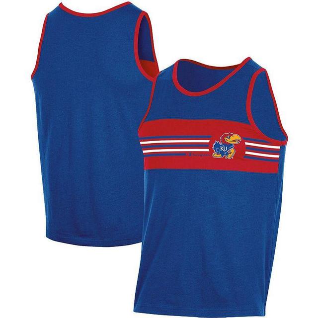 Mens Champion Royal Kansas Jayhawks Colorblock Tank Top Product Image