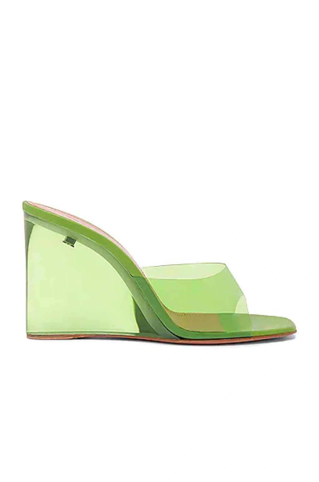 Lupita Glass-wedge Slide Sandals In Green Product Image