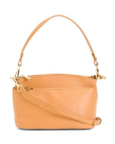 Leather Triple Entry Crossbody for Women Product Image