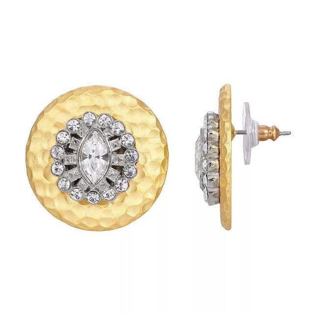 1928 Gold Tone Crystal Stud Earrings, Womens Product Image