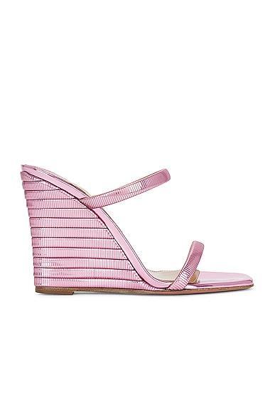 Aquazzura Riviera Chain 95 Wedge Sandal in Rose Product Image