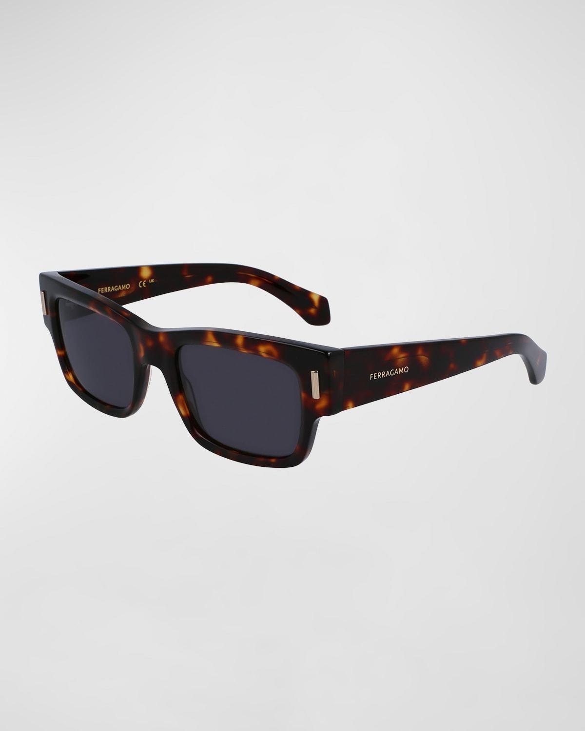 Men's Rivets Acetate Rectangle Sunglasses, 52mm Product Image