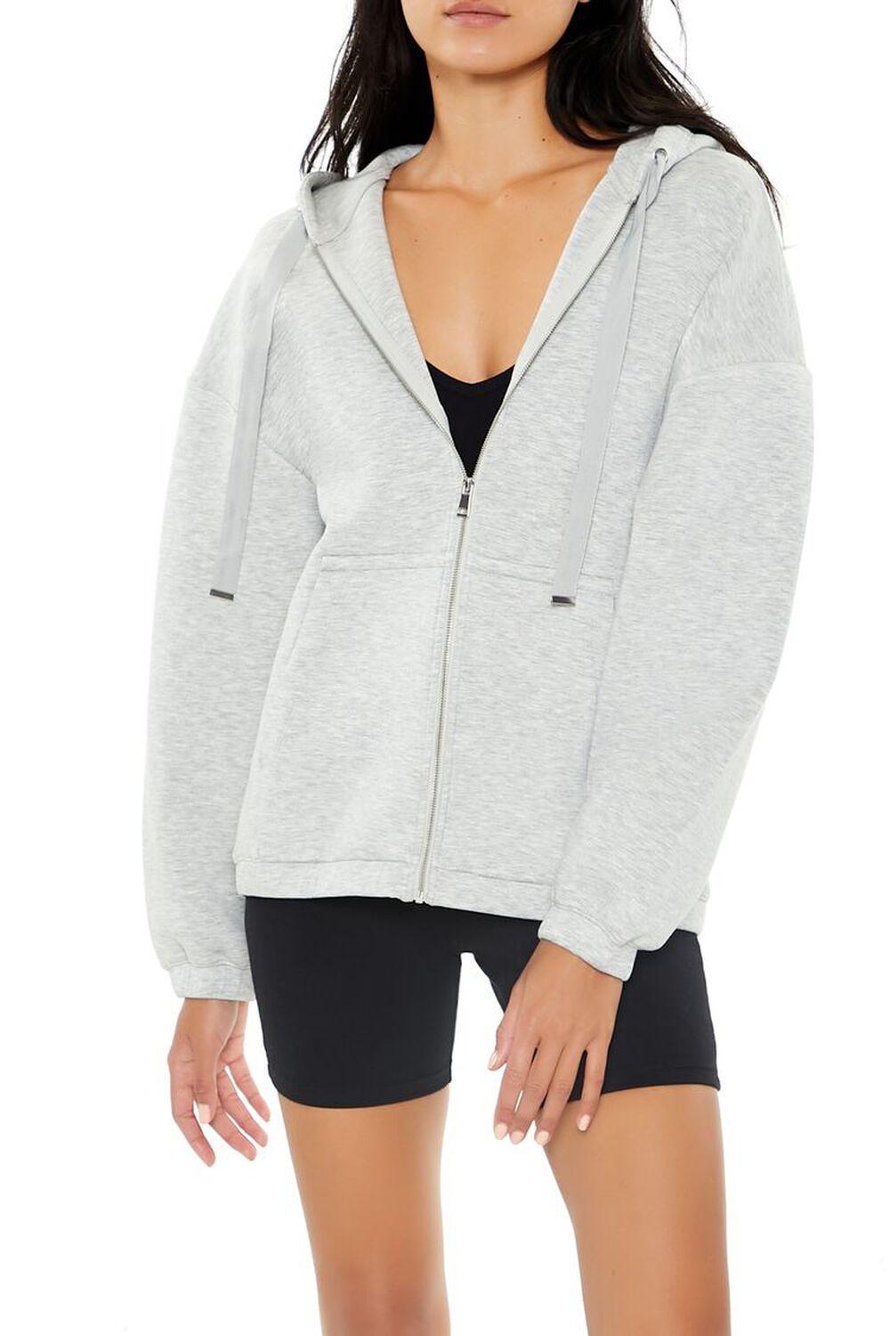 Scuba Knit Zip-Up Hoodie | Forever 21 Product Image