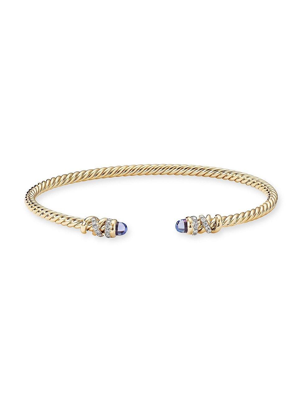 Womens Petite Helena Cablespira Bracelet in 18K Yellow Gold Product Image