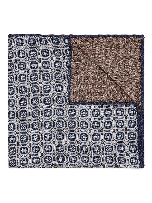 Men's Silk Geometric Pocket Square Product Image