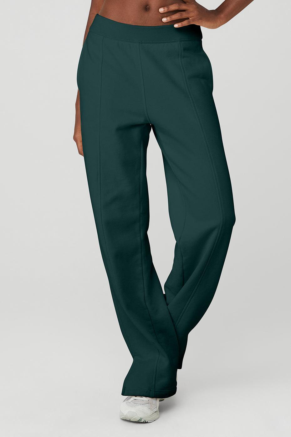 High-Waist Free Time Straight Leg Sweatpant - Midnight Green Product Image