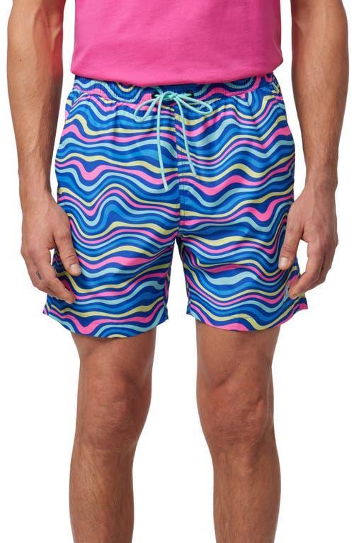 Psycho Bunny Clarkson Wave Print Swim Trunks Product Image