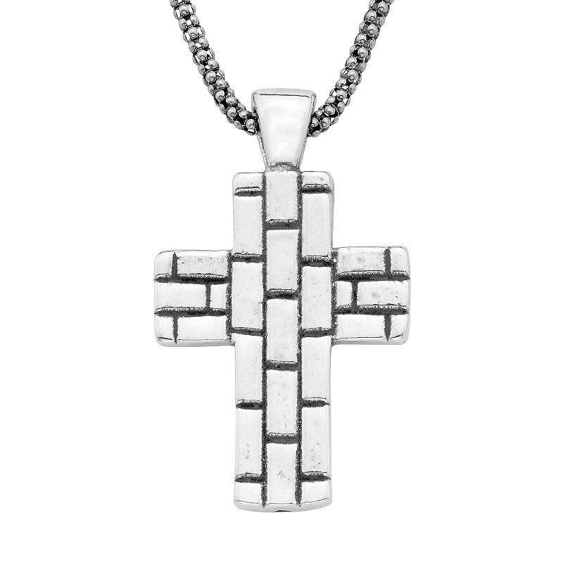 Sterling Silver Cross Charm Necklace, Womens Product Image