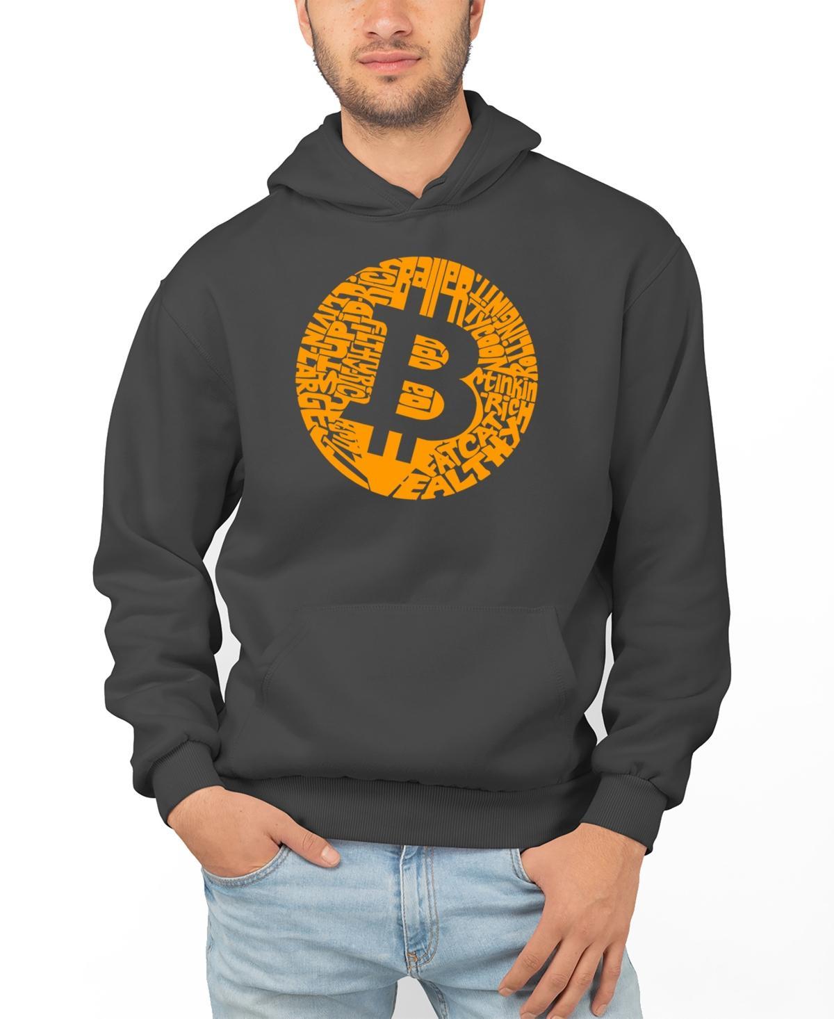 La Pop Art Mens Bitcoin Word Art Hooded Sweatshirt Product Image