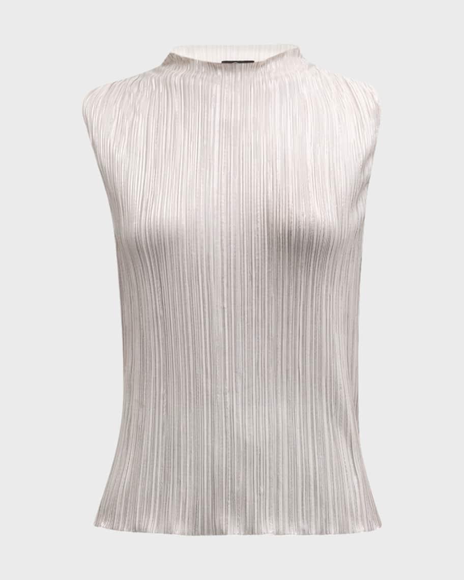 Trea Sleeveless Plisse Blouse  Product Image