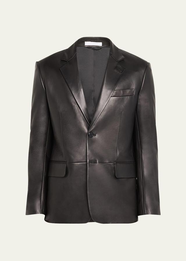 Mens Classic Leather Blazer Product Image