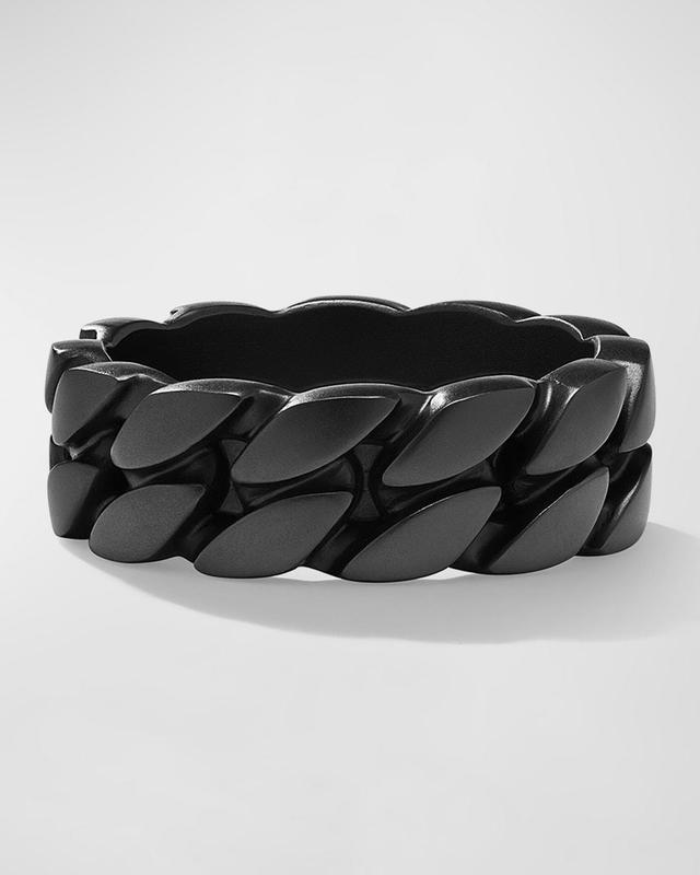 Mens Curb Chain Ring in Black Titanium, 8mm Product Image