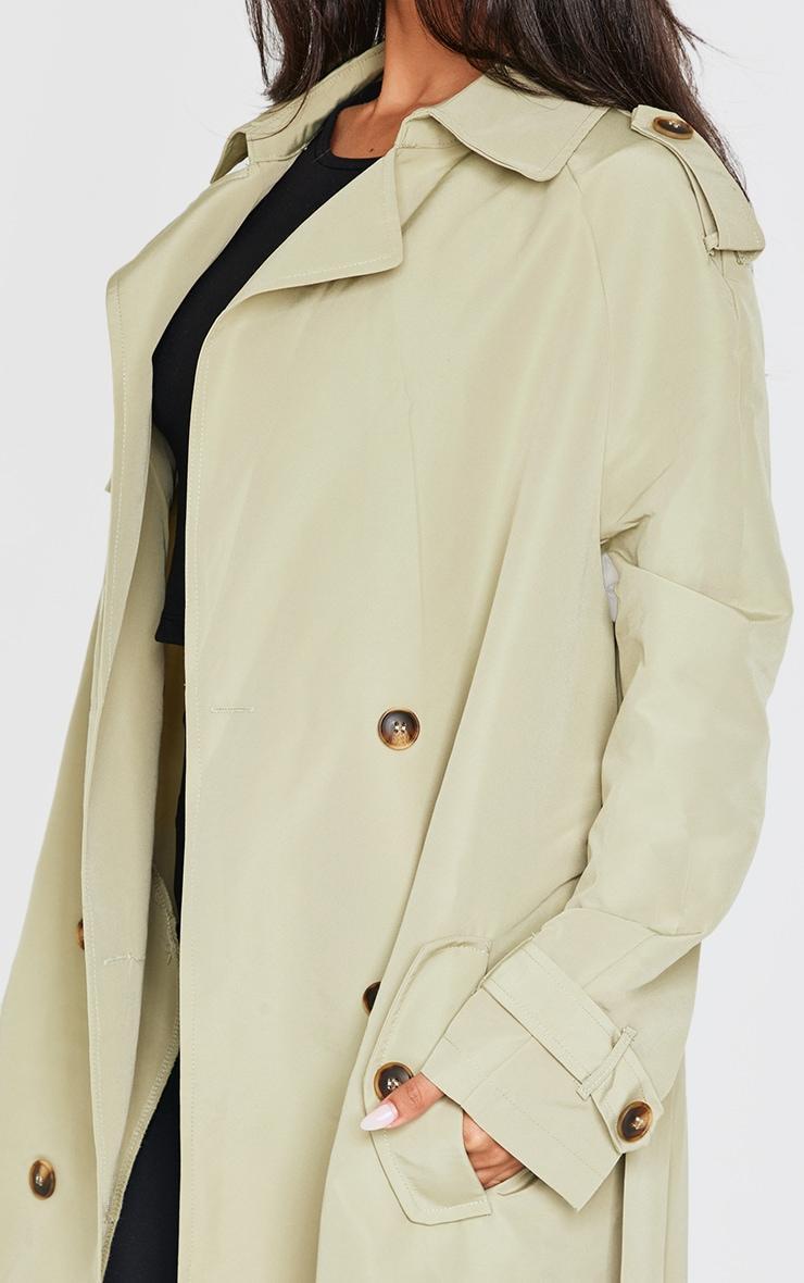 Petite Olive Oversized Trench Coat Product Image