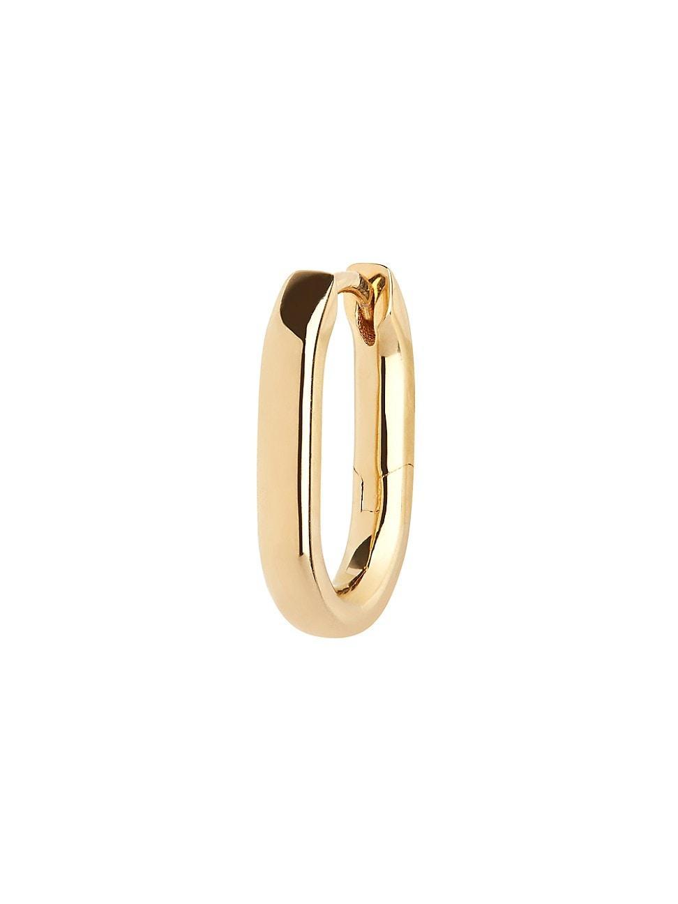 Womens Slick 22K-Gold-Plated Oval Huggie Hoop Earring Product Image